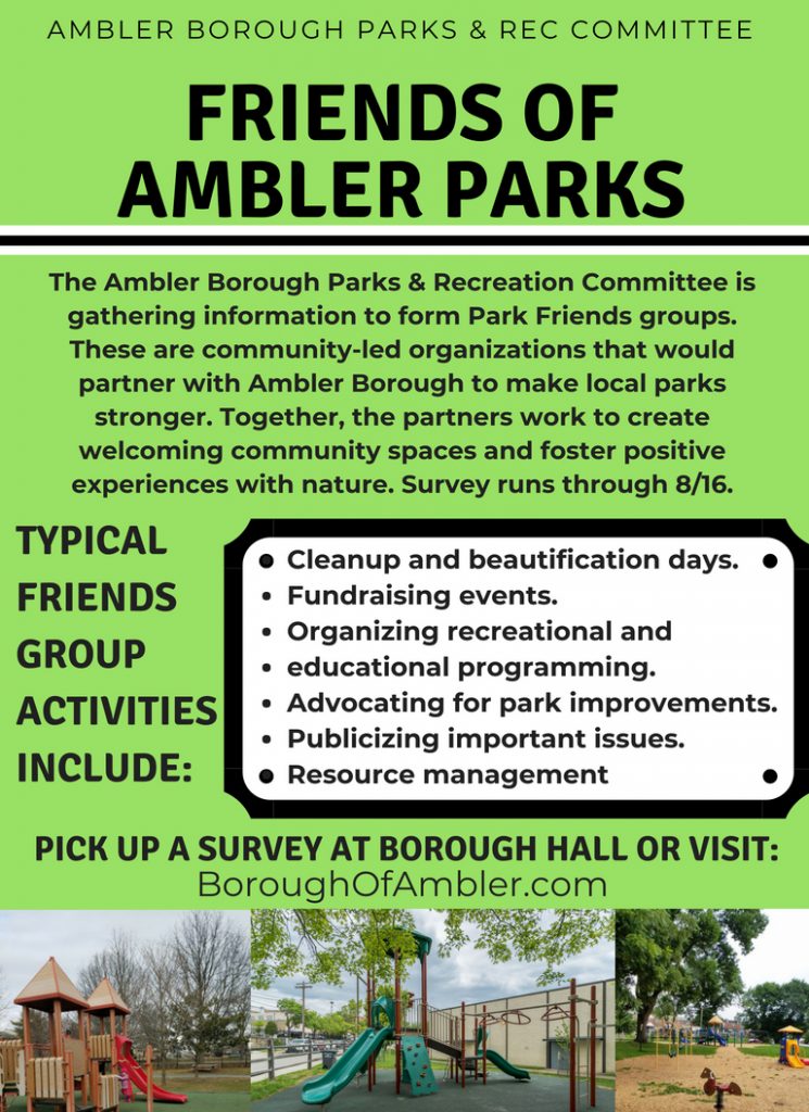 Ambler Borough Park Friends Survey Around Ambler