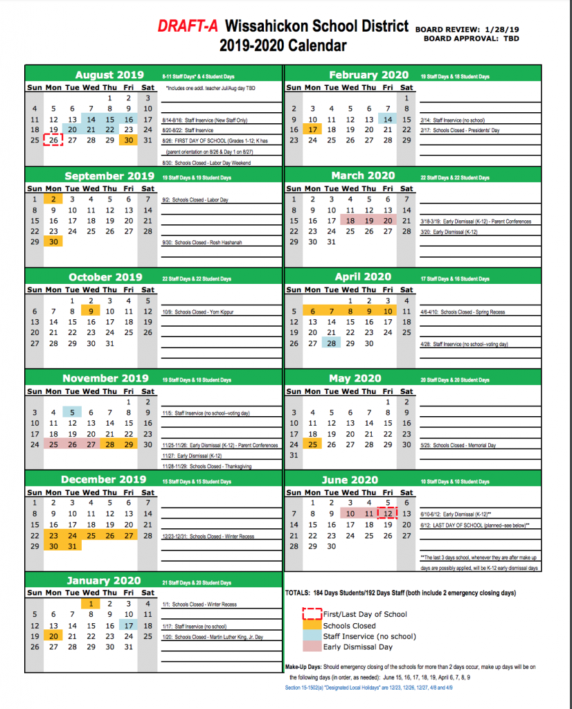 Wissahickon Calendar 25 26