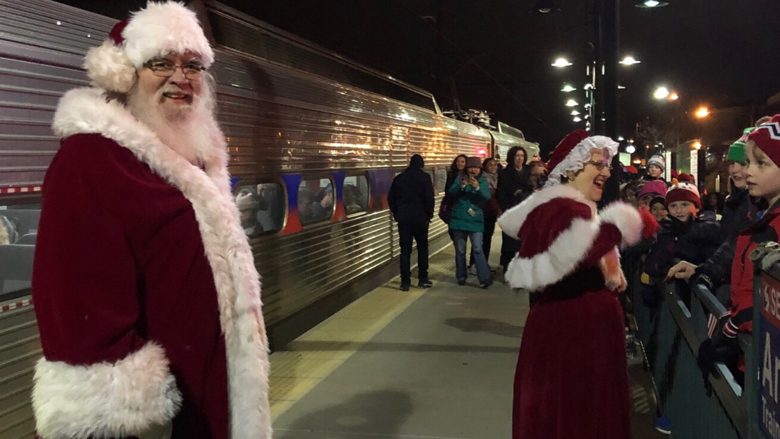 Santa Arrives by Train in Ambler Ambler Train Station Around Ambler
