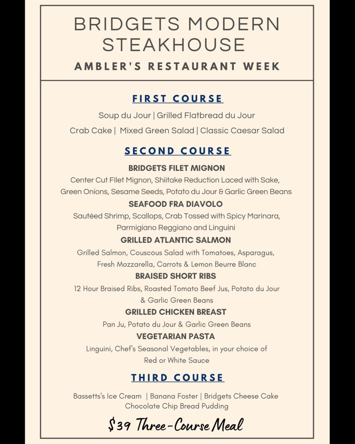 Ambler Restaurant Week Bridgets Modern Steakhouse Around Ambler
