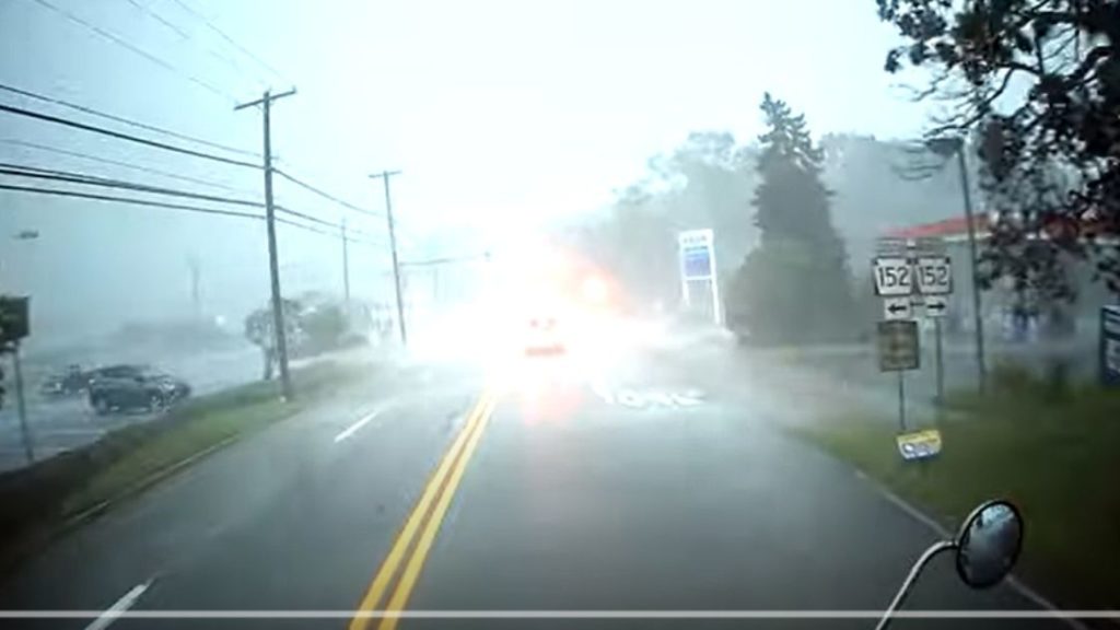 Watch tornado knock tractortrailer onto side in Maple Glen Around Ambler